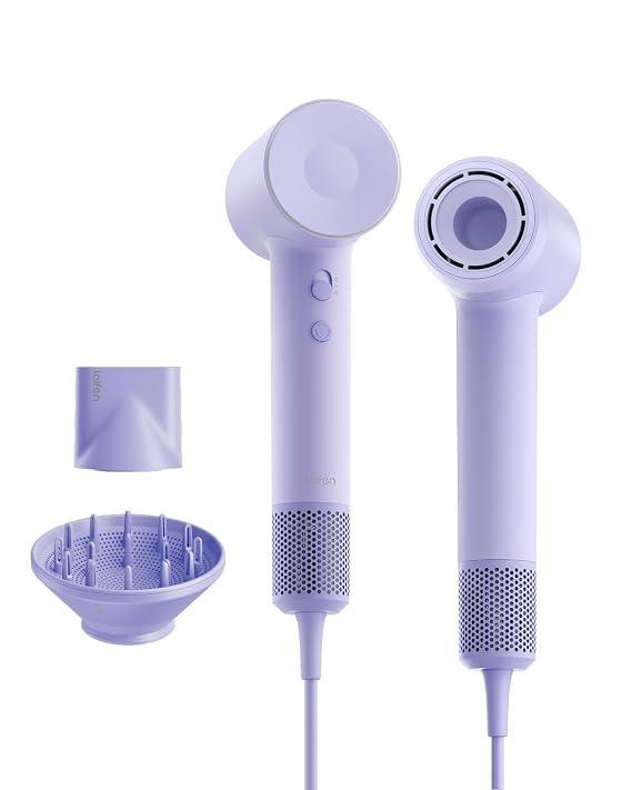 Laifen SE 2 Diffuser Hair Dryer for Women, 21.5m/s Air Speed, Purple