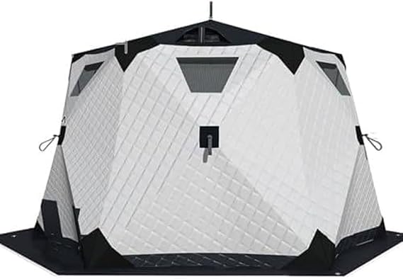 Portable Ice Fishing Shelter, Pop-Up Windproof Winter Tent with Heater Port, for Camping and Outdoor Activities