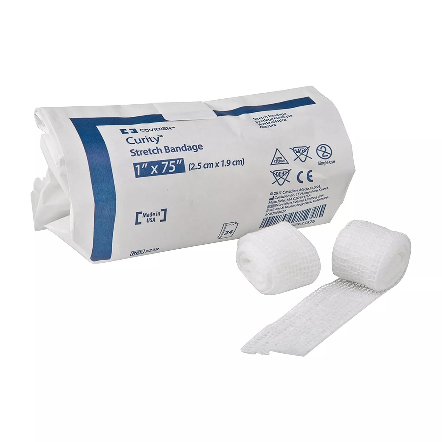 Curity™ Stretch Gauze Bandage, Sterile, 1 x 75IN Relaxed, 1 Ply, Roll, Case of 96