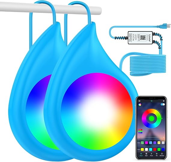 LyLmLe LED Pool Lights, 50W Double Light 12V Smart Magnetic Lamp with APP | 2000lm, IP68 Waterproof Nicheless Lights for Giant Pool, Inground Aboveground Pools, 26ft
