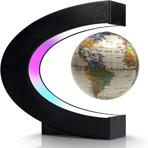 Magnetic Levitating Globe with LED Light 4" C Shape Floating Globe