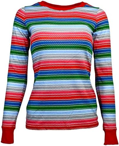 Largemouth Women's Rainbow Striped Horror Good Buddy Halloween Costume Long Sleeve Shirt