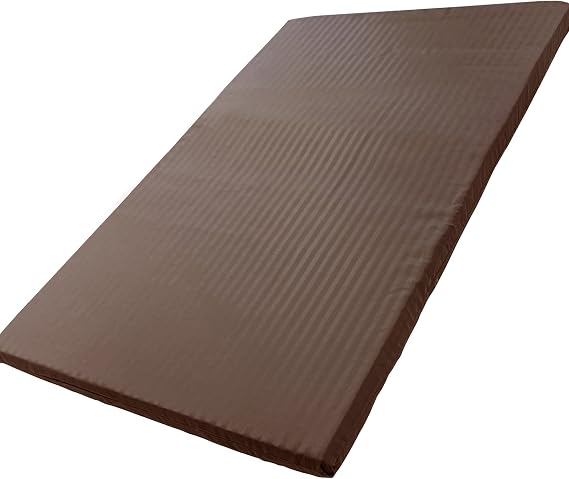 New Japan Mail Order EX Mattress, Made in Japan, 8 Sizes, Approx. 27.6 x 47.2 inches 70 x 120 cm, Children’s Sleeping, Seat Cushion, High Resilience, Nap Mat, Long Cushion, Air Press, Thickness: Approx. 2.0 inches 5 cm, Slightly Hard, Storage Bench, For Kids, Pets, Dogs, Bed, Made in Japan Stripe/Brown