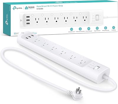 Kasa Smart Plug Power Strip HS300, Surge Protector with 6 Individually Controlled Smart Outlets and 3 USB Ports, Works with Alexa & Google Home, No Hub Required
