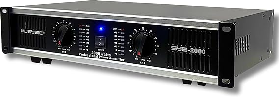 MUSYSIC Power Amplifier 2000 Watts 2 Channel PA Amplifier for Speakers