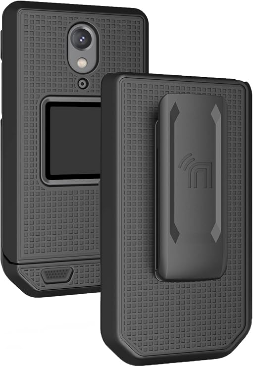 Nakedcellphone Combo for CAT S22 Flip Phone Case with Belt Clip - Black