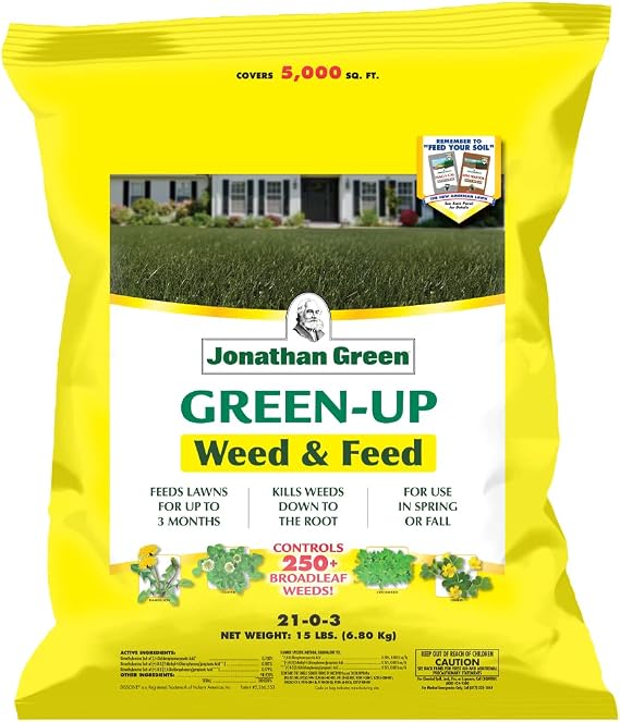 Jonathan Green (12344) Green-Up Weed & Feed - 21-0-3 Grass Fertilizer & Weed Killer (5,000 Sq. Ft.)