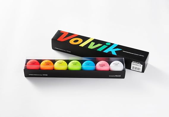 Volvik Rainbow Vivid Golf Ball 7-Ball Pack, R,O,Y,G,B,W,P