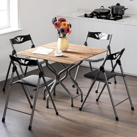 Folding Crushing Pine Square Table Chair Set 1385