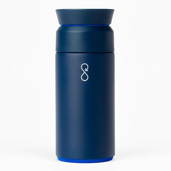 Ocean Bottle Brew Flask 350ml | Insulated Travel Flask for Hot & Cold Drinks | Recycled Stainless Steel | Sustainable, Eco Friendly Gift (Ocean Blue)