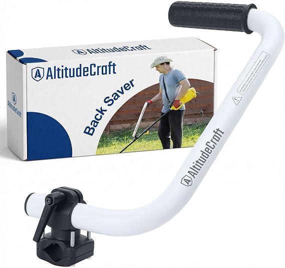 Patented Weed Eater Handle Extension, Ergonomic Back Saver String Trimmer Handle Grip, Aircraft-Grade Aluminum, Universal Fit Round & Square Shaft, Tall Person Friendly for Lawn Care