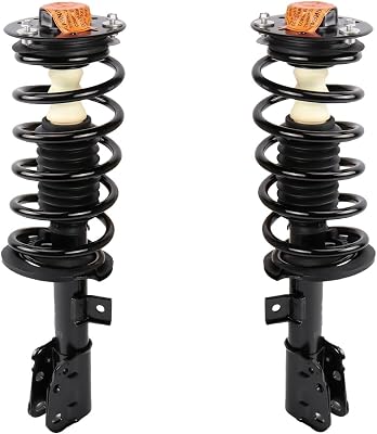 2pcs Suspension Complete Shock Absorber Strut and Spring Set Assembly Front Side Steel Black Protected Twin-Tube with Coil V6 Nuts for Chevy for Equinox 07-10,for Saturn for Vue 08-10