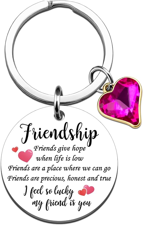 Best Friend Keychain for Women Stainless Steel Key Chain Gift For Bestie Bff Special Halloween Thanksgiving Christmas Valentines Day Gift for Friend Female Long Distance Gifts Ideas