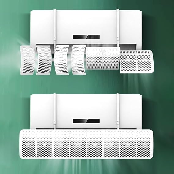 Air Vent Deflector, Adjustable Air Conditioner Deflectorr, 8 Leaf AC Anti-Direct Blowing Outlet Baffle Wall-Mounted for Anti Direct Blowing Wind Enhance Cooling and Heating (carbon filter)