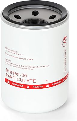 AUIVERED K82584 R18189-30 Fuel Water Separator Filter Element - 30 Micron Spin-on Fuel Filter Element - 25 GPM Disel Gasoline Replacement for Mobile & Stationary Fuel Tank Pump