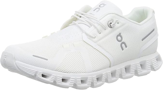 On Men's Cloud 5 Sneakers, All White, 10
