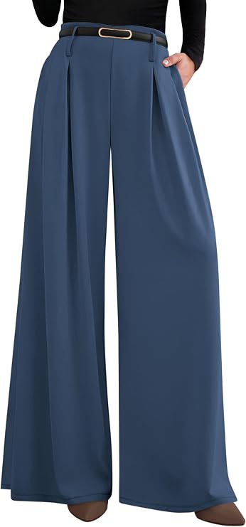 PRETTYGARDEN Womens Wide Leg Dress Pants Flowy Trousers