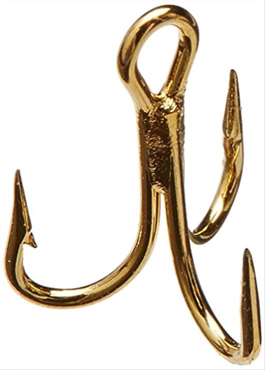 Mustad 3551 Classic Treble Standard Strength Fishing Hooks | Tackle for Fishing Equipment |  in Bronz, Nickle, Gold, Blonde Red, Size 14
