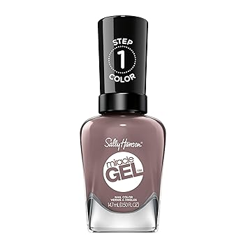 Sally Hansen Miracle Gel Salon Quality Nail Polish | Gel-Like Formula, Two-Step System, No UV Light Needed, Long Lasting | Opaque, Creme | 205 To The Taupe | Deep Taupe Nail Polish