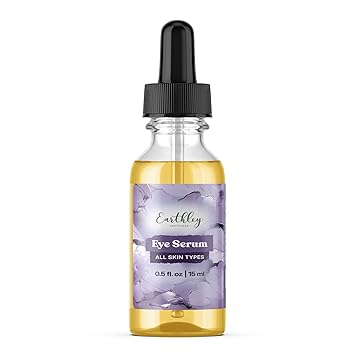 Earthley Wellness Eye Serum, Smoothes Wrinkles, Nourishes Skin, Banishes Dark Eye Circles, Youthful Eyes, Reduce Fine Lines, Parabens and Fragrance Free 15 ml