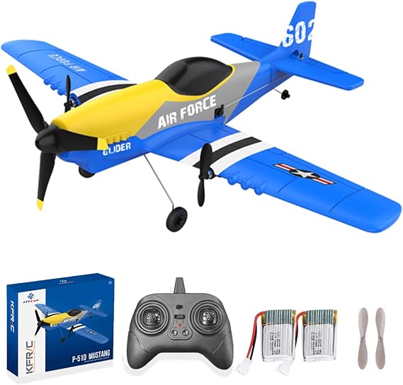 RC Plane 3 Channel RC Airplane, 2.4GHz Glider Remote Control Plane 6 Gyroscopes Stabilization System Easy to Fly for Beginners, Teen, Adults with 2 Batteries