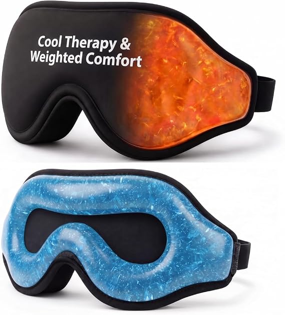 Cooling Gel Eye Mask for Puffy Eyes, 3D Contoured Fit Cold Compress