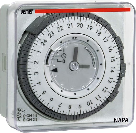 Vemer VP886600 Napa-RD Electromechanical Switch Panel Timer Light Grey