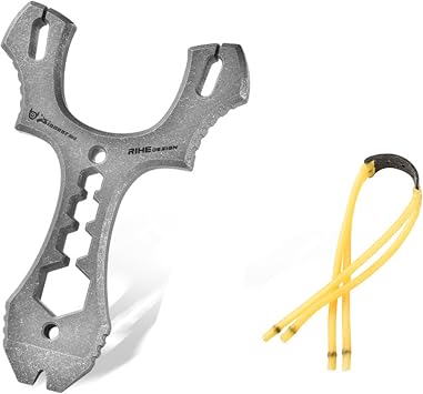 Titanium EDC Tool Portable Multifunctional Tool Hexagonal Wrench with Rubber Bands Camping Tool (Stonewashed)