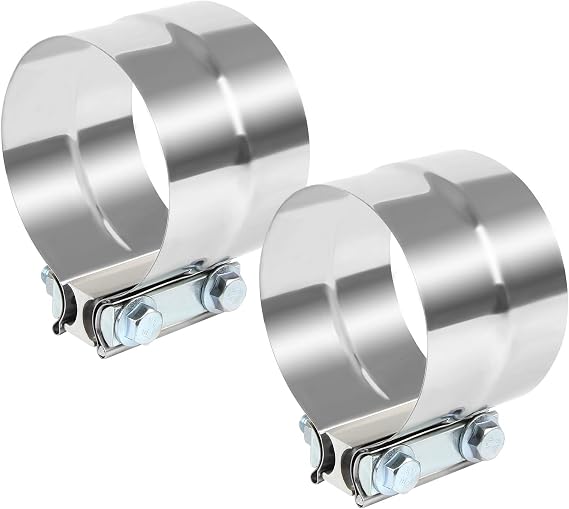 DOCAS 4 Inch Exhaust Clamp, Lap Joint Band Clamp Stainless Steel 2PCS