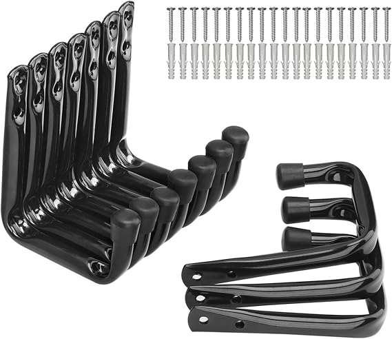 Garage Storage Hooks, Heavy Duty J Utility Hangers (Black, Pack of 10)