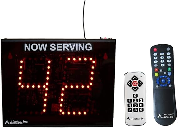 Wireless 2 Digit Now Serving Display With 1 Direct Entry Multi Function Wireless Remote (RF4)