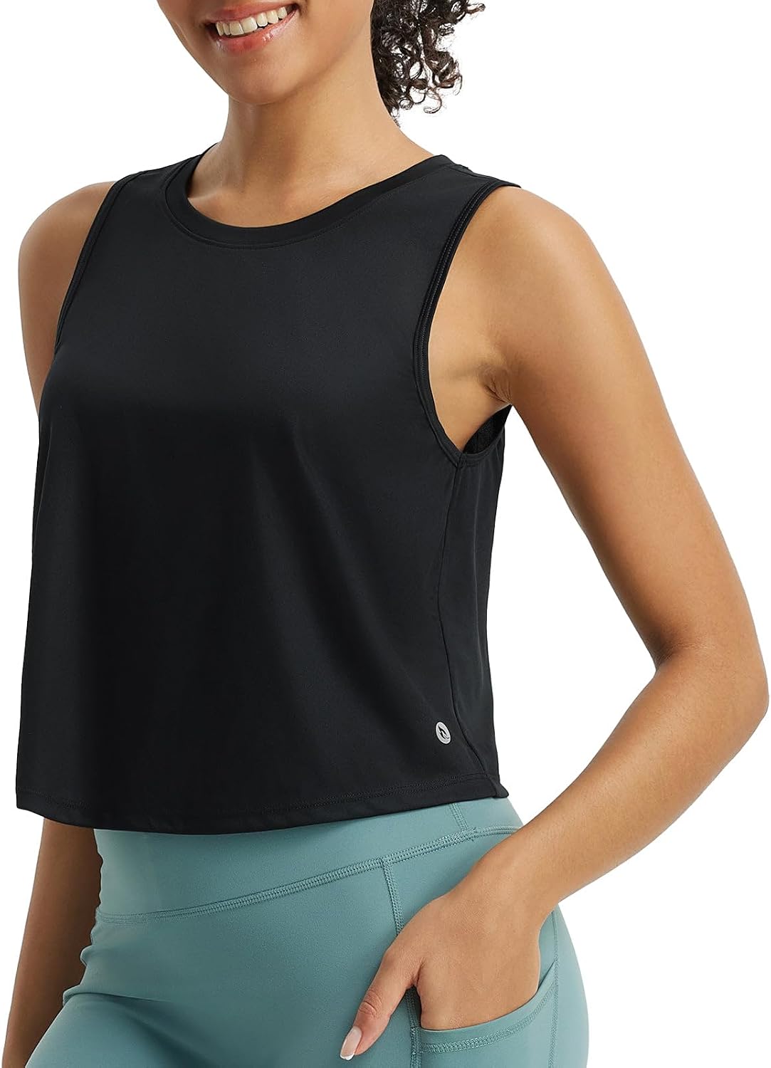 baleaf Workout Tops for Women Cropped Back Knotted Sleeveless Tank Tops Athletic Gym Yoga Running Shirts UPF50