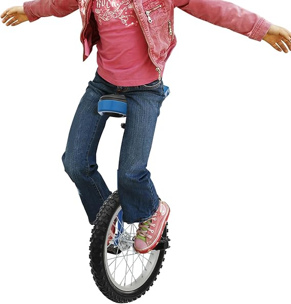 Unicycles for Adults16in One Wheel Bike with PU seat Adjustable Height Single Tire Wheel Cycling for Cycling Enthusiasts, Daily Fitness Exercise, Balance Training, Talent Performance (Blue/16")