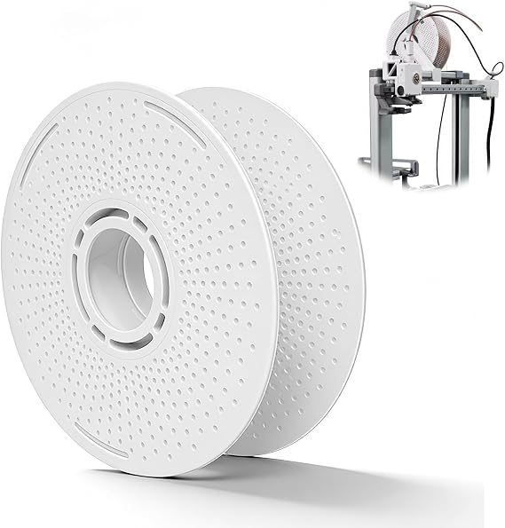 Reusable Filament Spool, Reusable Spool 3D Printer Accessories, High Strength & High Temperature Resistance, Compatible with Bambu Lab P1P P1S X1 Filament Fits PLA PETG ABS (200mm x 66.5mm, White)