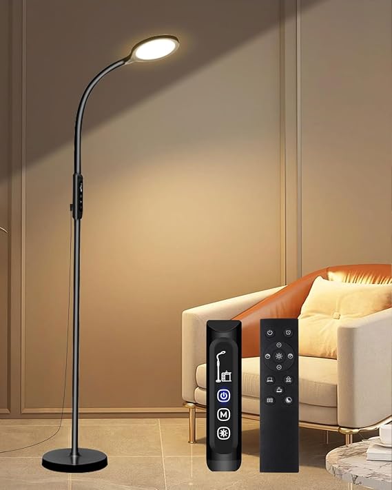 ZKMAGIC Light Therapy Floor Lamp, 11000 Lux Sun Light Happy Lamp 10 Color Temperature & 10 Level Adjustable Brightness 95 Combinations Plus 6 Scene Modes UV-Free Full Spectrum Daylight Therapy Device