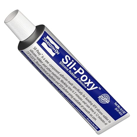 Smooth-On SIL-PoxyTM Rubber Silicone Adhesive, 0.5 oz Tube Flexible RTV Silicone Glue for Silicone Rubber Repair & Bonding, Strong Waterproof Sealant (Packaging May Vary)