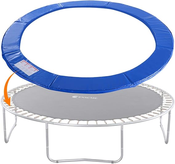 Exacme Trampoline Pad Replacement 16 15 14 13 12 10 8 Foot, Waterproof Safety Spring Cover Round Frame Pad, No Hole for Pole