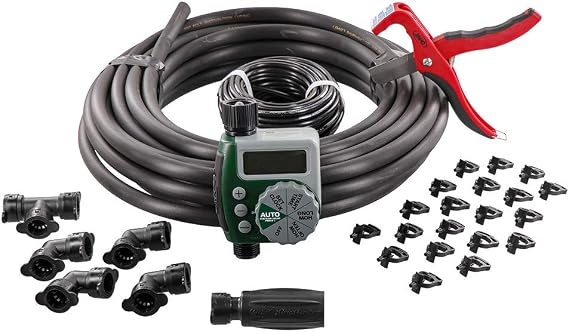 Orbit 61014 Automatic Garden Box Irrigation System - Complete 64 Sq Ft Coverage Kit with Digital Hose Timer & Quick-Connects
