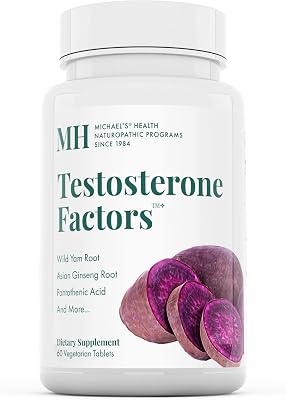 MICHAELS Health Naturopathic Programs Testosterone Factors - 60 Vegetarian Tablets - Nutrients to Support Testosterone Production - Kosher - 60 Servings