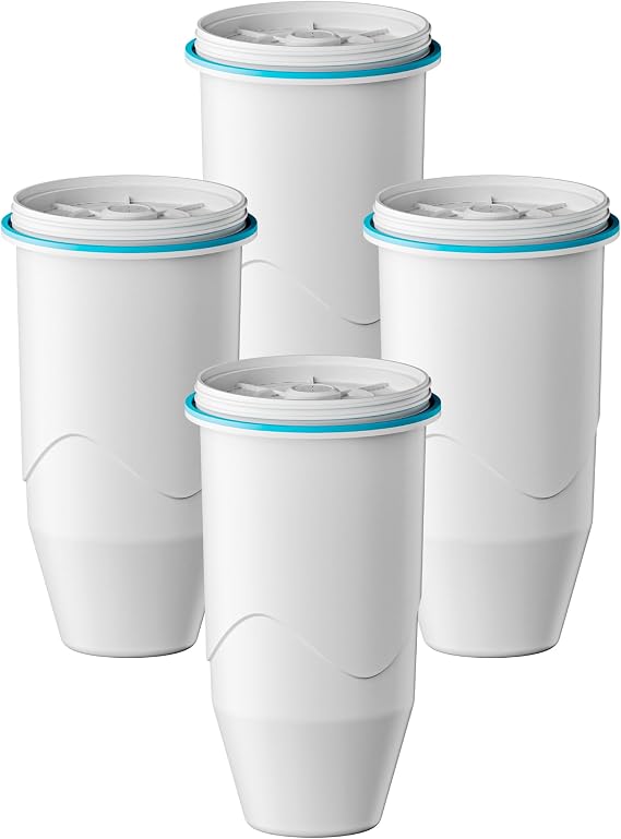 Compatible with Zero Pitcher and Dispenser ZR-001 ZR-004 ZP-006 ZR-017, 0 TDS, Reduce Lead, Mercury, Chlorine and Contaminants by DRINKCLEAR, 4 Pack