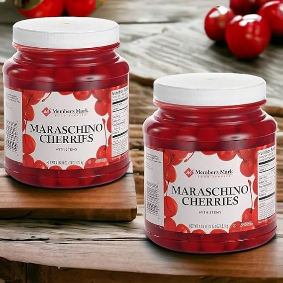 Maraschino Cherries with Stems, 74 Ounce Jar(PACK OF 2)
