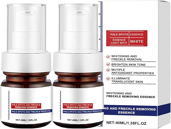 Whitening and Freckle Removing Serum Cream, Whitening and Freckle Removing Essence, Anti-Spot Serum, Vitamin C Whitening Freckle Cream, Spot Remover for Face, Dark Spot Removal Serum (40ml, 2)