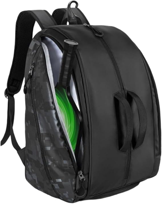 Junior Pickleball Gear Backpack, for Large Capacity Tennis Bag with Dedicated Storage, Waterproof Sports Rucksack Court and Commute, Black(black)