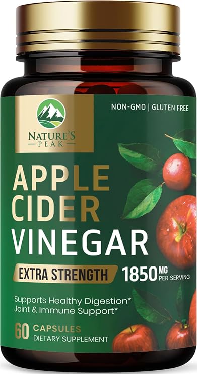 Apple Cider Vinegar 1877mg Per Serving - Vitamin D3, Zinc & Best ACV Supplement Pills Supporting Gut Health for Better Digestion, Immune System Support, Non-GMO Bottled in USA - 60 Capsules