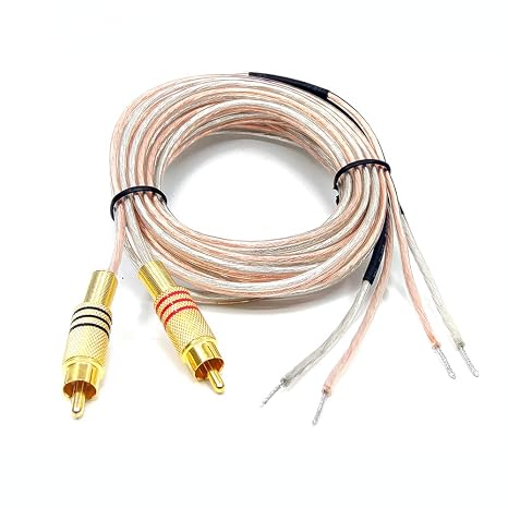6ft 18-AWG Speaker Wire Pair Cables RCA Cable Speaker Wire with Dual RCA Male Plugs- Black/Red