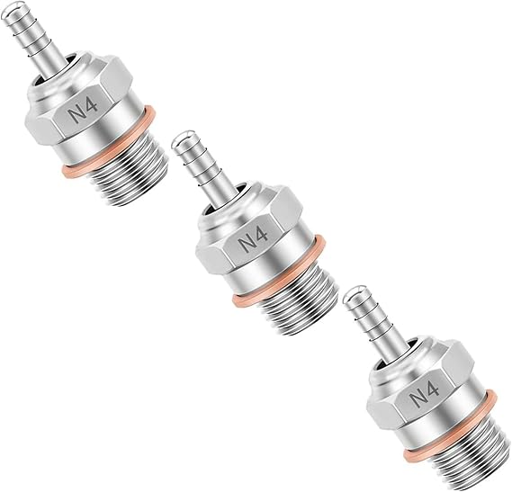 RC Glow Plugs No.4 N4#4 70117H Hot Spark Nitro Engine Parts Replace OS for 1/8 1/10 Scale RC Car Truck Buggy Traxxas Losi HPI Redcat HSP Himoto 3PCS