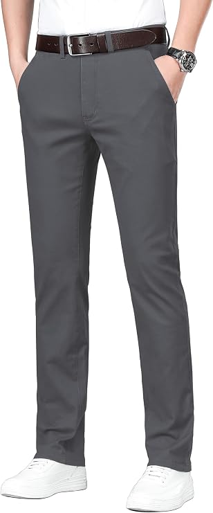 ESSYSHE Mens Chinos Pants Casual Khaki Slim Fit Pants Stretch Tapered Slacks