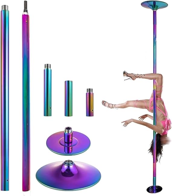 Dancing Pole,Premium Octagon base Static and Spinning Pole Dancing Pole for Home Use, Removable and Adjustable Portable Fitness Pole suitable for Beginners and Professionals,2.6M-2.74M