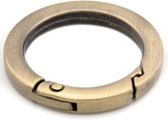Loosco Metal O Ring for Purse Strap, 4 PCS Spring Rings for Handbag & Keys,Gold (Brushed Brass,1 1/2")