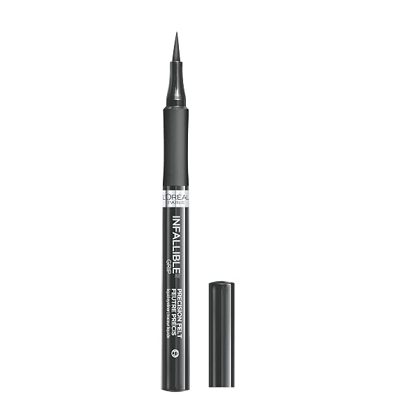 L'Oreal Paris Cosmetics Makeup Infallible Grip Precision Felt Eyeliner, Smudge Resistant, Long Lasting Waterproof Eyeliner, Grey, Grey, 0.03 fl oz